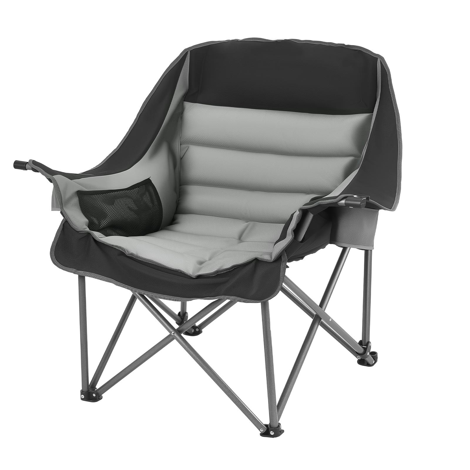 VEVOR Poltrona Pieghevole da Campeggio Portatile, Sedia da Campeggio Viaggio Pesca Picnic Pieghevole Carico max. 204 kg, Portabicchieri, Escursionismo Attività all'Aperto, Borsa Trasporto