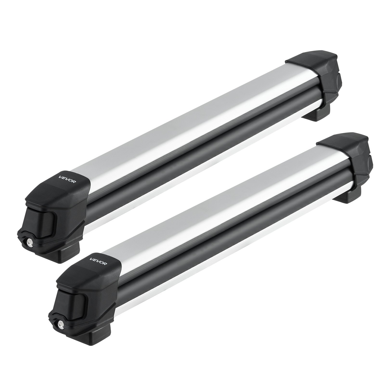 VEVOR Portasci e Snowboard, Portasci per Tetto Auto Scanalatura a T Porta 6 Paia di Sci o 2 Snowboard, 2 Supporti Universali in Alluminio per Portapacchi Auto con Serratura e Imbottitura in Gomma