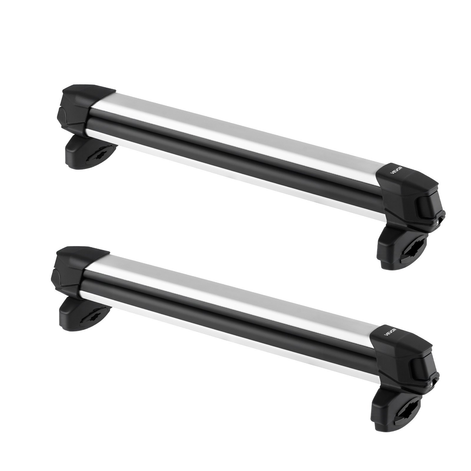 VEVOR Portasci e Snowboard, Porta 6 Paia di Sci o 4 Snowboard, 2 Pezzi in Alluminio Universale per Portapacchi Auto con Serratura e Imbottitura in Gomma per Canna Pesca, per Varie Barre Trasversali