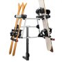 VEVOR Hitch Mounted Ski & Snowboard Rack, Fits 50 mm Receiver, Carries up to 6 Pairs of Skis or 4 Snowboards, Hitch-Mounted Rack for Car with Key Lock, Security Strap, Tilt Access, Rubber Padding
