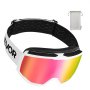 VEVOR Occhiali da Sci Maschera da Neve Revo Rivestimento Rosa Montatura OTG, Occhiali da Snowboard, TPU, Antiappannamento, Schiuma Strato Triplo, Maschera da Motoslitta, Motocross