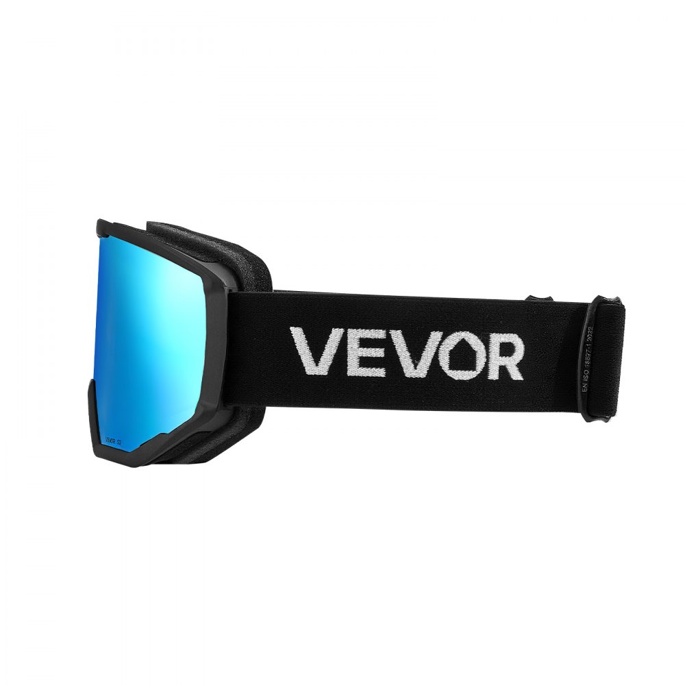VEVOR Occhiali da Sci Maschera da Neve Revo Rivestimento Ice Blue Montatura OTG, Occhiali da Snowboard, TPU, Doppia Ventilazione Antiappannamento, Maschera da Motoslitta, Motocross