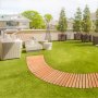 VEVOR Roll-Up Garden Path 218x43 cm, Roll-Up Wooden Path, Cedar Wood Walkway with Wire Rope Connection, Wooden Steps, Garden Steps, Decorative Stepping Stones for Seaside Promenade, Backyard, Patio