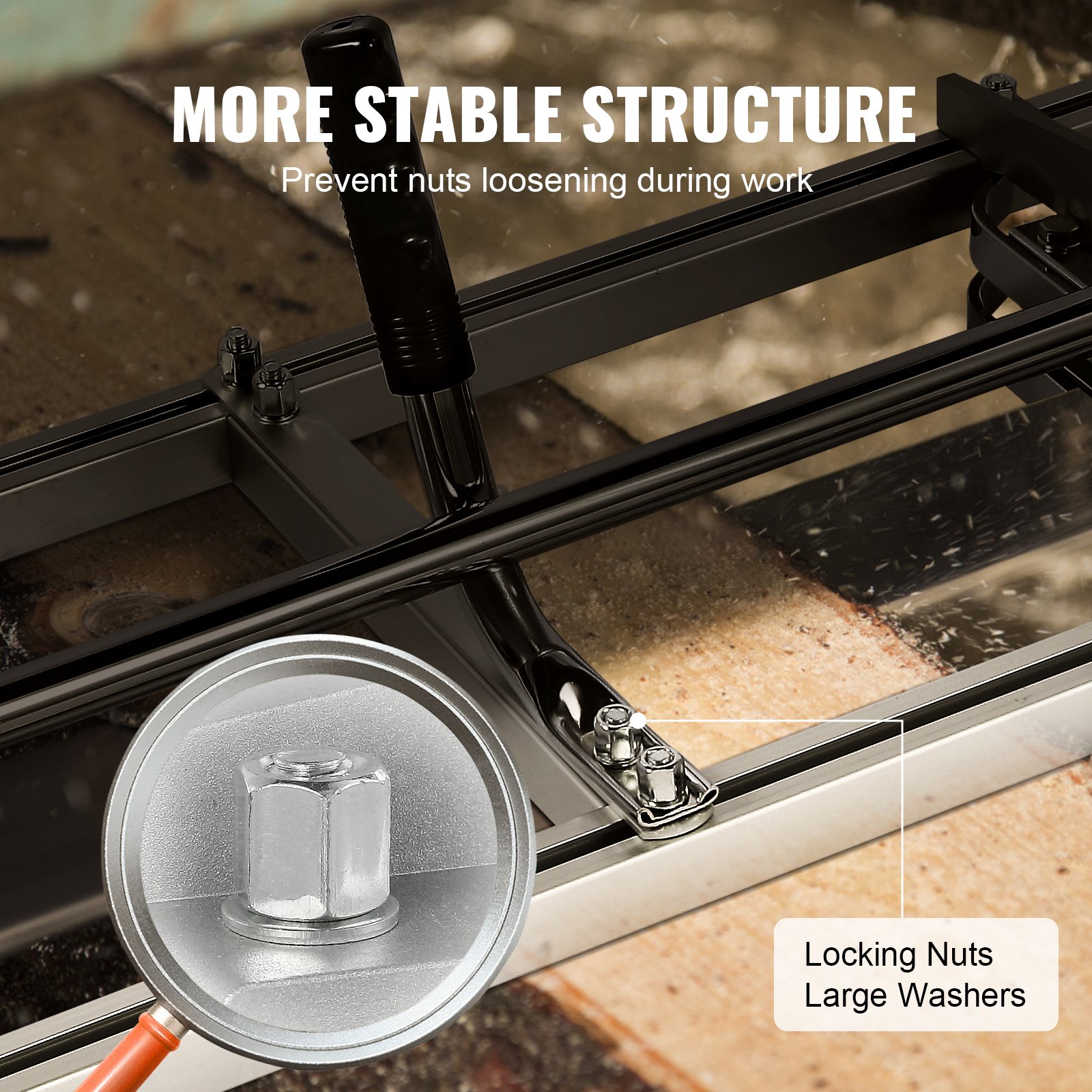 VEVOR Supporto Telaio per Troncatrice Orizzontale Lunghezza Taglio Regolabile 355-1219mm Spessore Regolabile tra 5,08-300mm, Supporto per Lavoro di Legno con Troncatrice da Esterno in Acciaio Zincato