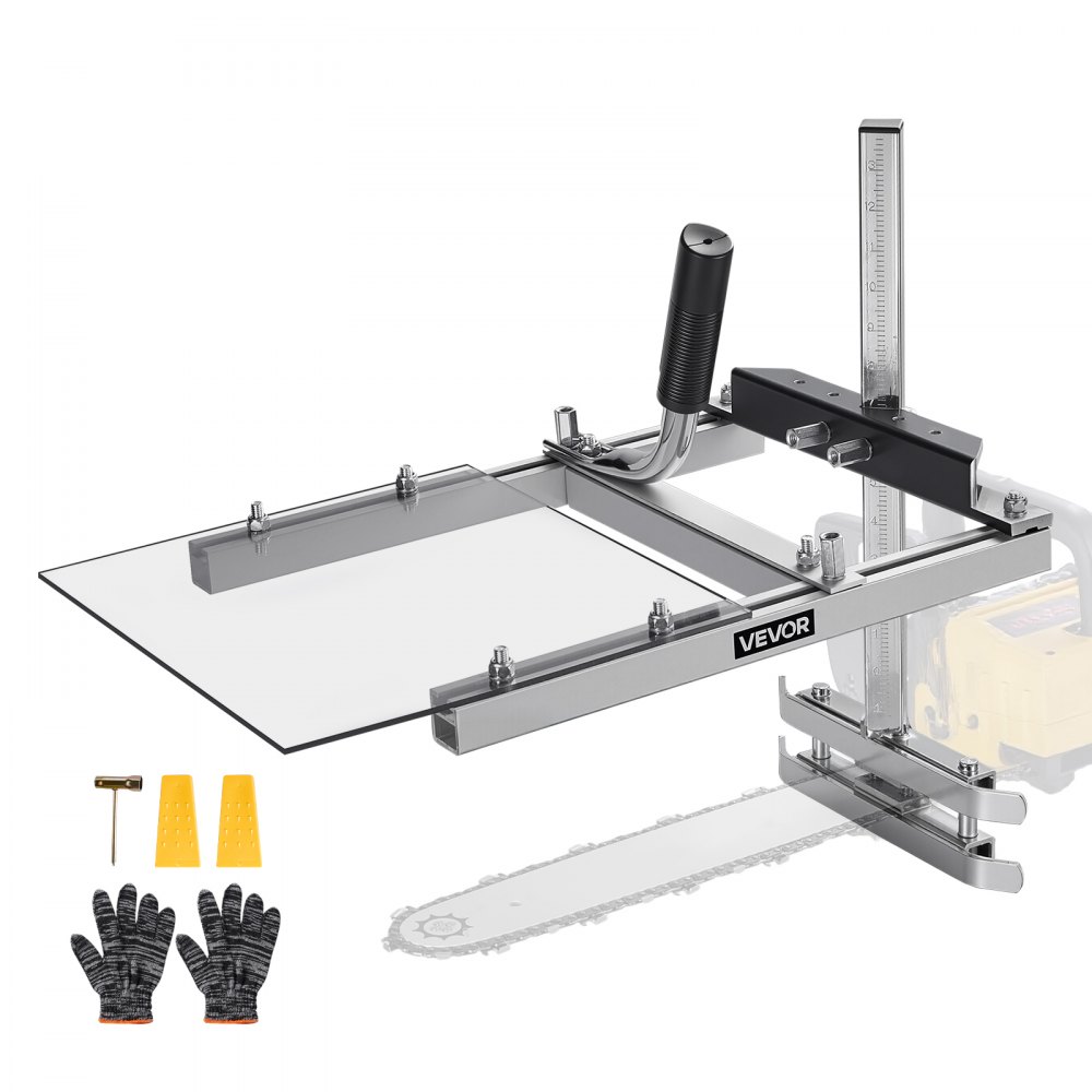 VEVOR Segheria a Catena per Motoseghe Segheria Portatile Adatta a Barre di Fresatura per Assi da 41-51 cm, Guida per Taglio Trasversale del Legname, Kit Cavalletto Taglialegna per Falegnami