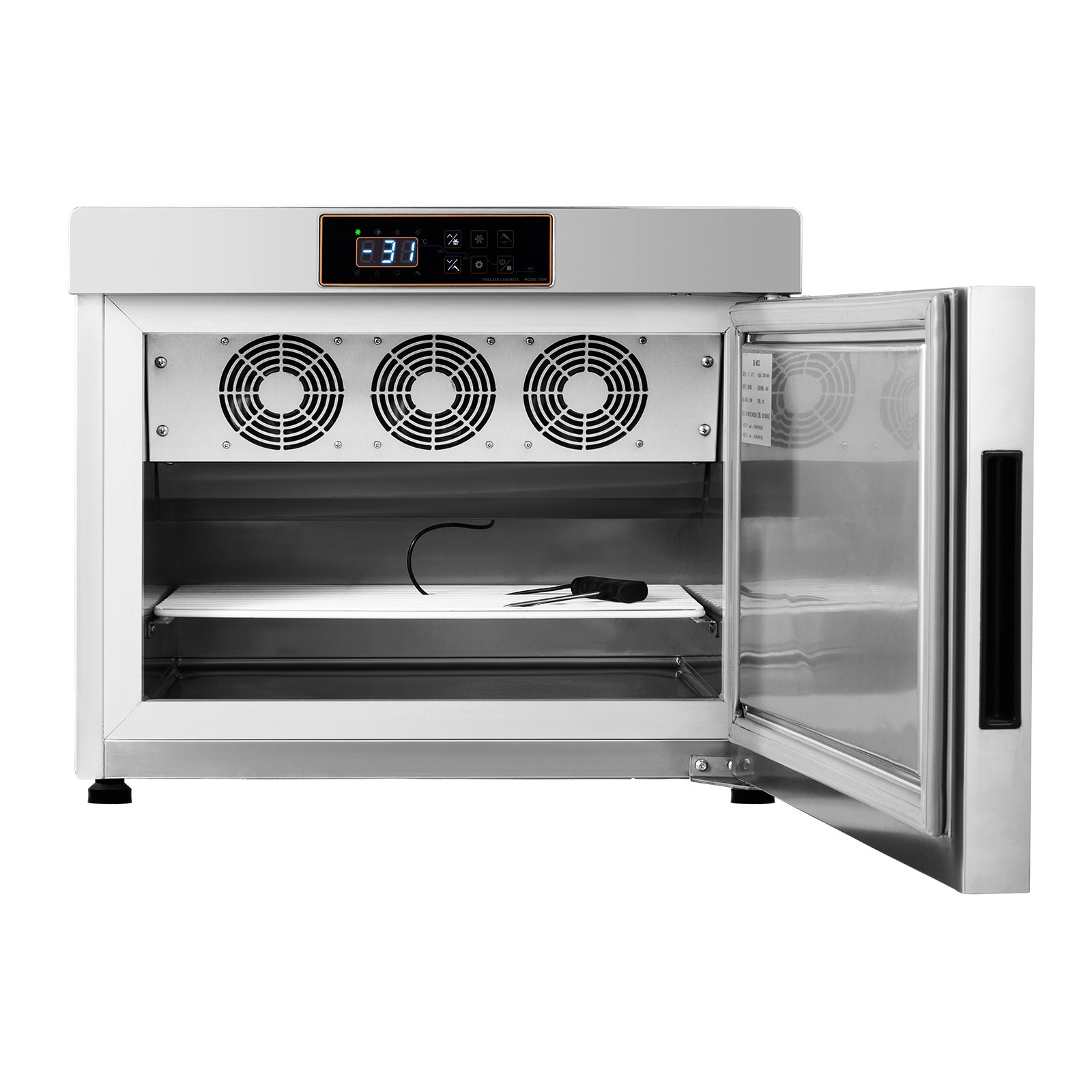 VEVOR Congelatore per Frutti di Mare Uso Commerciale Abbattitore Rapido 32 L con 4 Vassoi Dimensioni 1/3, Congelatore Commerciale per Alimenti Acciaio Inox con Ruote per Cucina Commerciale Ristoranti