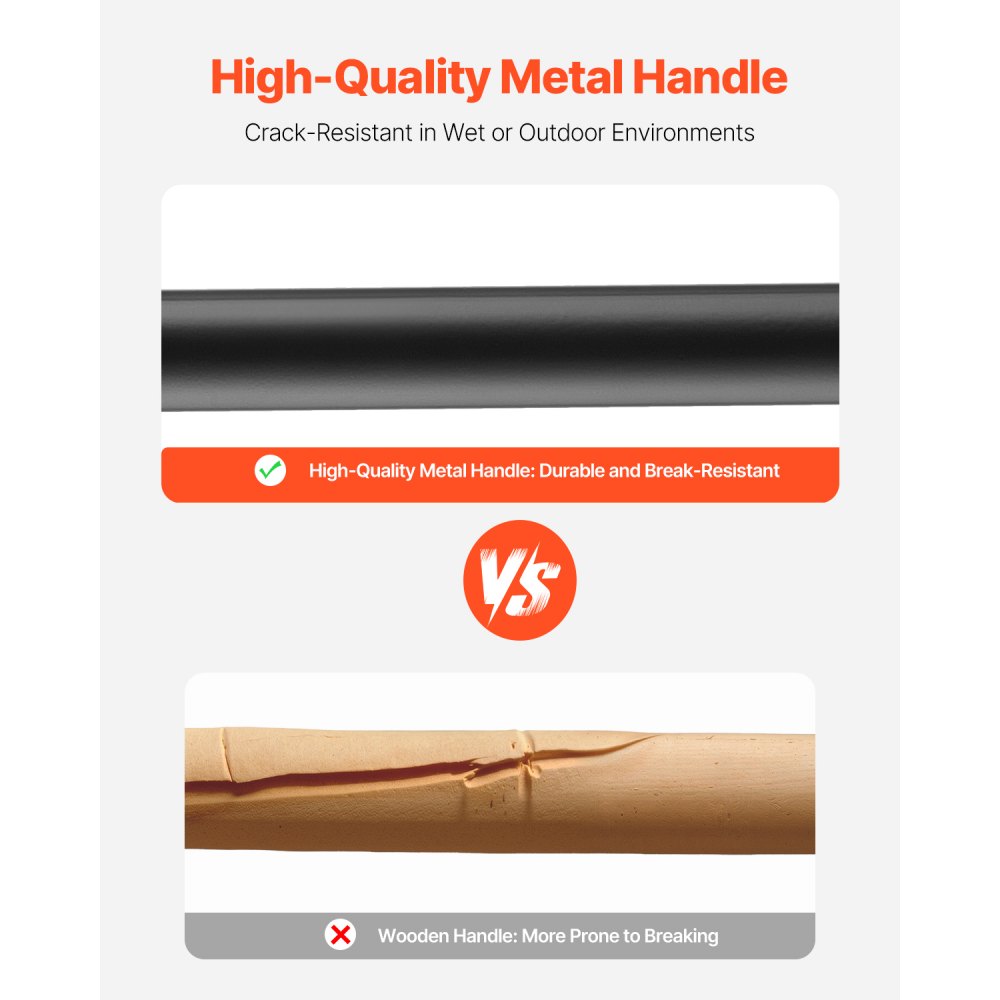 VEVOR Forca da Giardino a 5 Punte con Manico in Metallo, Forca da Scavo Resistente da 1050 mm con Impugnatura a Y, Forca da Vanga in Acciaio Forgiato per Fieno, Compostaggio