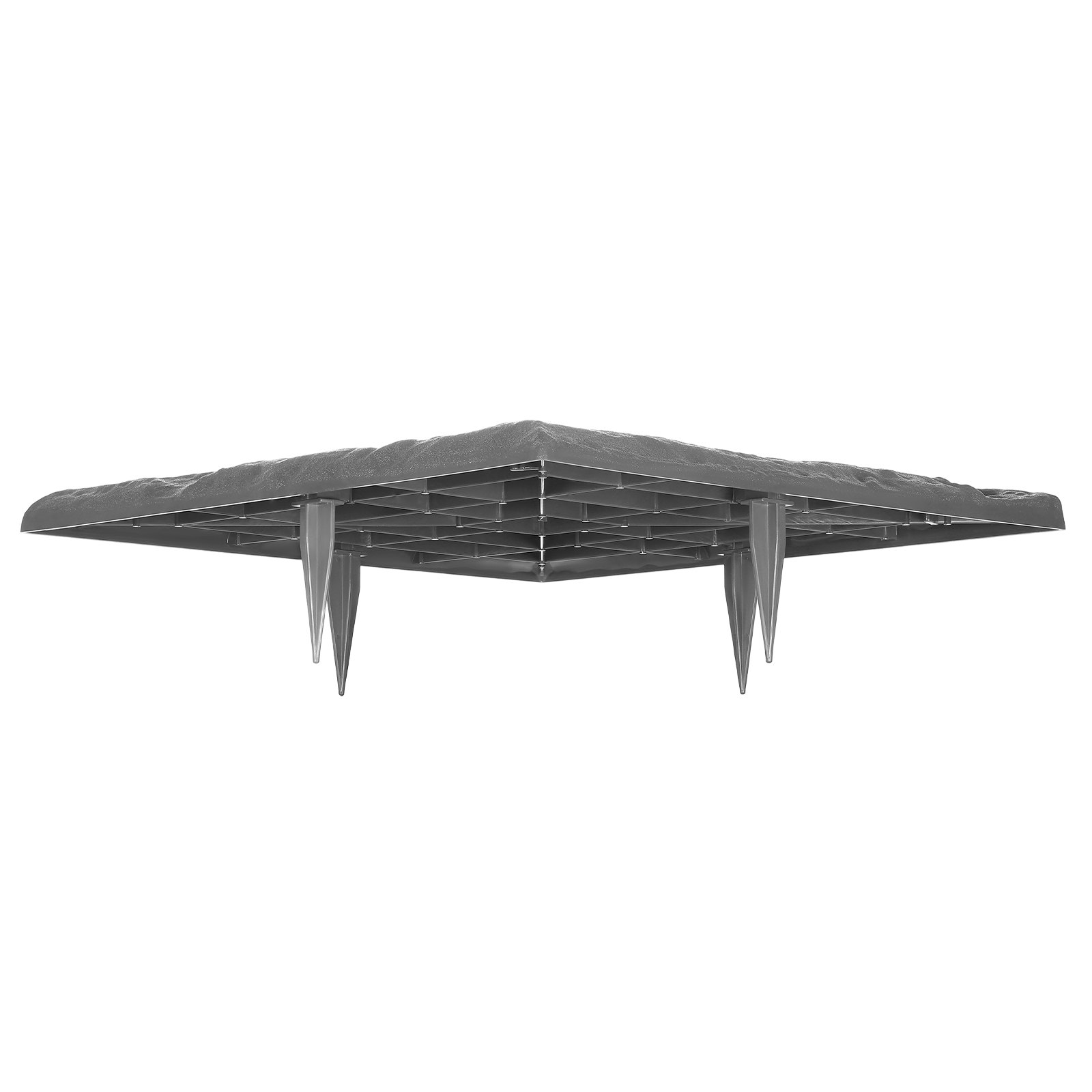 VEVOR Pietre da Giardino 395 x 395 mm Pietre Decorative con Picchetti, 4 Pezzi, Pavimentazione in Plastica Resistente alle Intemperie, Superficie Liscia, Passerelle Esterne per Prato, Patio, Grigio
