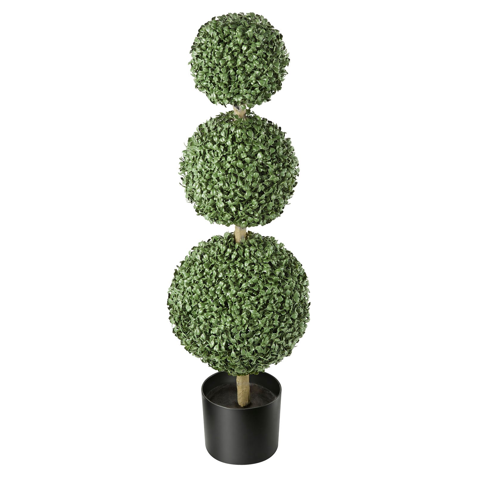 VEVOR Set di 2 Alberi Finti di Bosso a 3 Sfere da 914 mm Piante Verdi in PE, Albero Topiario Artificiale con Vaso, Pianta Decorativa per Interni ed Esterni, Veranda, Balcone, Patio, Ingresso, Giardino