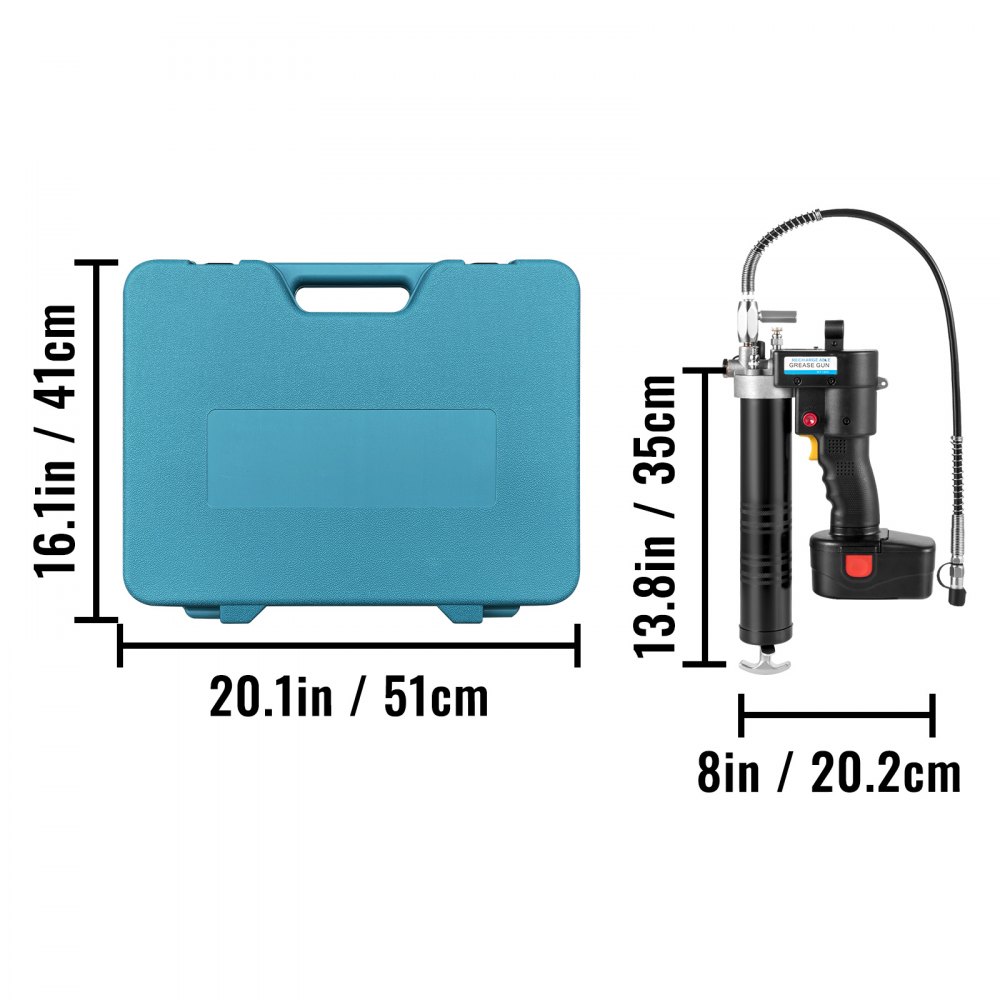 VEVOR 500G Pistola per Grasso 18V  Ingrassatore a Pistola Ingrassatore a Siringa a Batteria 4A Pistola per Grasso Senza Filo