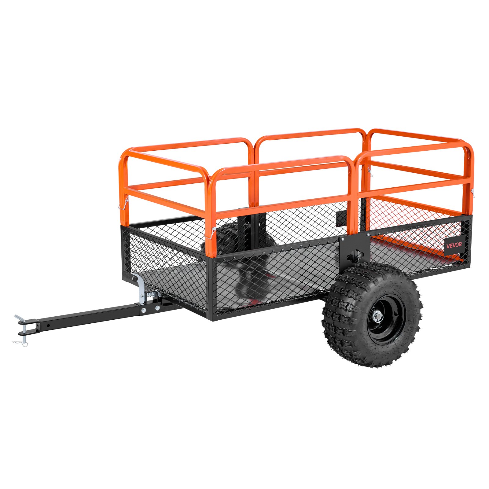 VEVOR Garden Utility Trailer, 28 Cu. Ft. & 800kg, ATV UTV Trailer, Tow Behind Steel Dump Trailers, Removable Rear Panel, Heavy Duty Pull Behind Yard Trailers for Lawn Mower Tractor Garden Waste