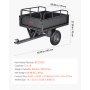 VEVOR Rimorchio da Giardino per Rimorchio per ATV UTV, Carrello Ribaltabile in Acciaio Pannello Posteriore Rimovibile, Carrello da Giardino per Trasporto per Tosaerba Carico max. 227 kg