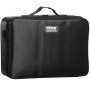 VEVOR Borsa per Trucco Portatile 3 Livelli per Barbiere, Valigia Portatile da Viaggio 460 x 300 x 125 mm per Estetista Parrucchiere, Borsa per Trucco Professionale Tessuto in Oxford Impermeabile Nero