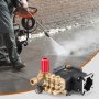 VEVOR High Pressure Washer Pump, 3/4-inch Shaft, Horizontal Triplex Piston, 3300 PSI, 2.5 GPM, Replacement High Pressure Washer Pump Set with 5 Nozzles, Up to 500 Hours of Continuous Operation, Replacement Pump