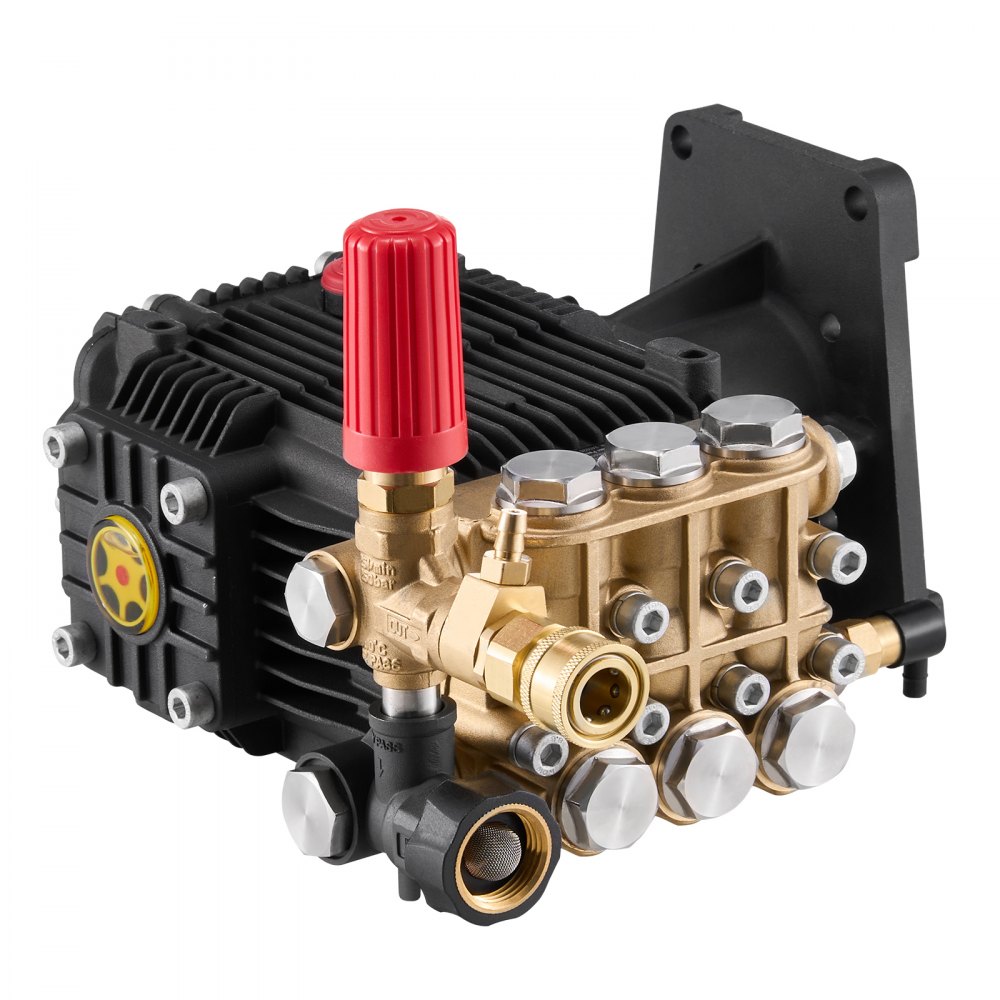 VEVOR High Pressure Washer Pump, 1-inch Shaft, Horizontal Triplex Piston, 4300 PSI, 4.4 GPM, Replacement High Pressure Washer Pump Set with 5 Nozzles, Replacement Pump up to 500 Hours of Continuous Operation, Replacement Pump
