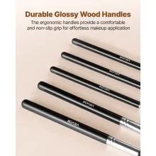 VEVOR Set di Pennelli per Trucco, 34 Pezzi, Kit di Pennelli per Fondotinta, Ombretto, Correttore, Fard, con Setole Morbide, Impugnatura Ergonomica in Legno, Custodia da Viaggio Inclusa