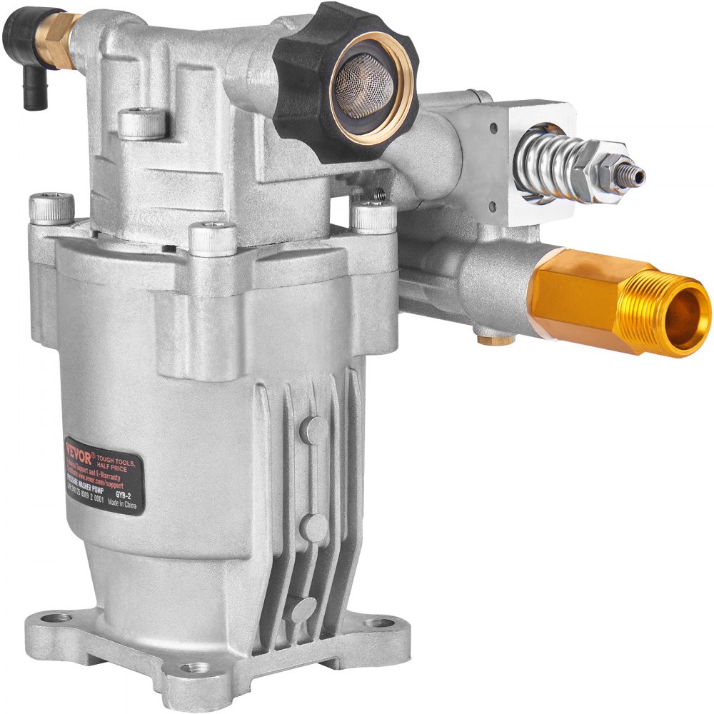 VEVOR Pompa per Idropulitrice, Albero Orizzontale 19,05 mm, 3400 PSI, 2,5 GPM, Kit di Pompe di Ricambio per Idropulitrice per Lavaggio Compatibile con Honda, Simpson, Briggs & Stratton, Craftsman