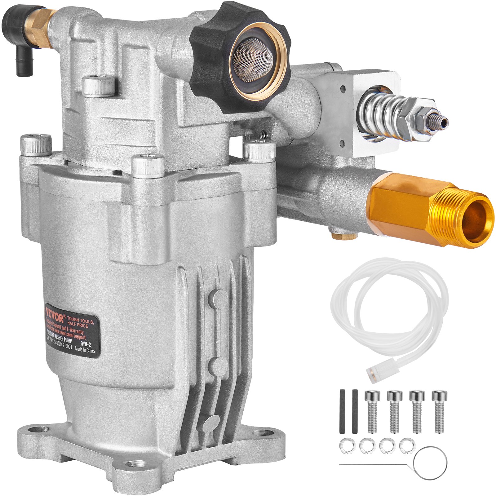 VEVOR Pompa per Idropulitrice, Albero Orizzontale 19,05 mm, 3400 PSI, 2,5 GPM, Kit di Pompe di Ricambio per Idropulitrice per Lavaggio Compatibile con Honda, Simpson, Briggs & Stratton, Craftsman