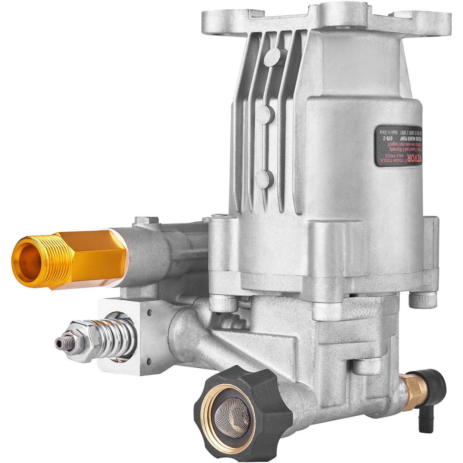 VEVOR Pompa per Idropulitrice, Albero Orizzontale 19,05 mm, 3400 PSI, 2,5 GPM, Kit di Pompe di Ricambio per Idropulitrice per Lavaggio Compatibile con Honda, Simpson, Briggs & Stratton, Craftsman