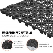 VEVOR Set di 12 Piastrelle per Piscina da Giardino 30x30x1,5 cm, Piastrelle Traforate per Pavimentazione Antiscivolo in PVC a Drenaggio Rapido per Interni & Esterni per Bagno Piscina Giardino, Nero