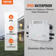 VEVOR Micro inverter 800 W impermeabile IP65, per collegamento alla rete solare Micro inverter solare, Monitoraggio Remoto tramite App e WIFI