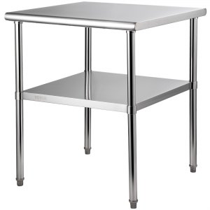 Tavolo Da Lavoro In Acciaio Inox 60x60x80 Cm - Piano Di Appoggio Per Cucina Con Ripiani Regolabili - Foto 9