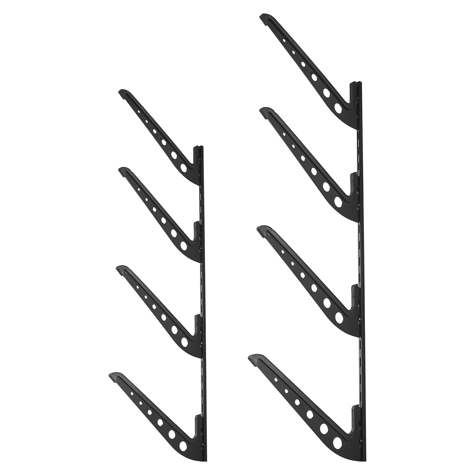 VEVOR Supporto da Parete per Tavola da Surf, Supporto Orizzontale in Legno a 4 Livelli per Riporre ed Esporre, Organizzatore in Metallo Regolabile in Altezza con Spugna per Kiteboard, Shortboard, Sci