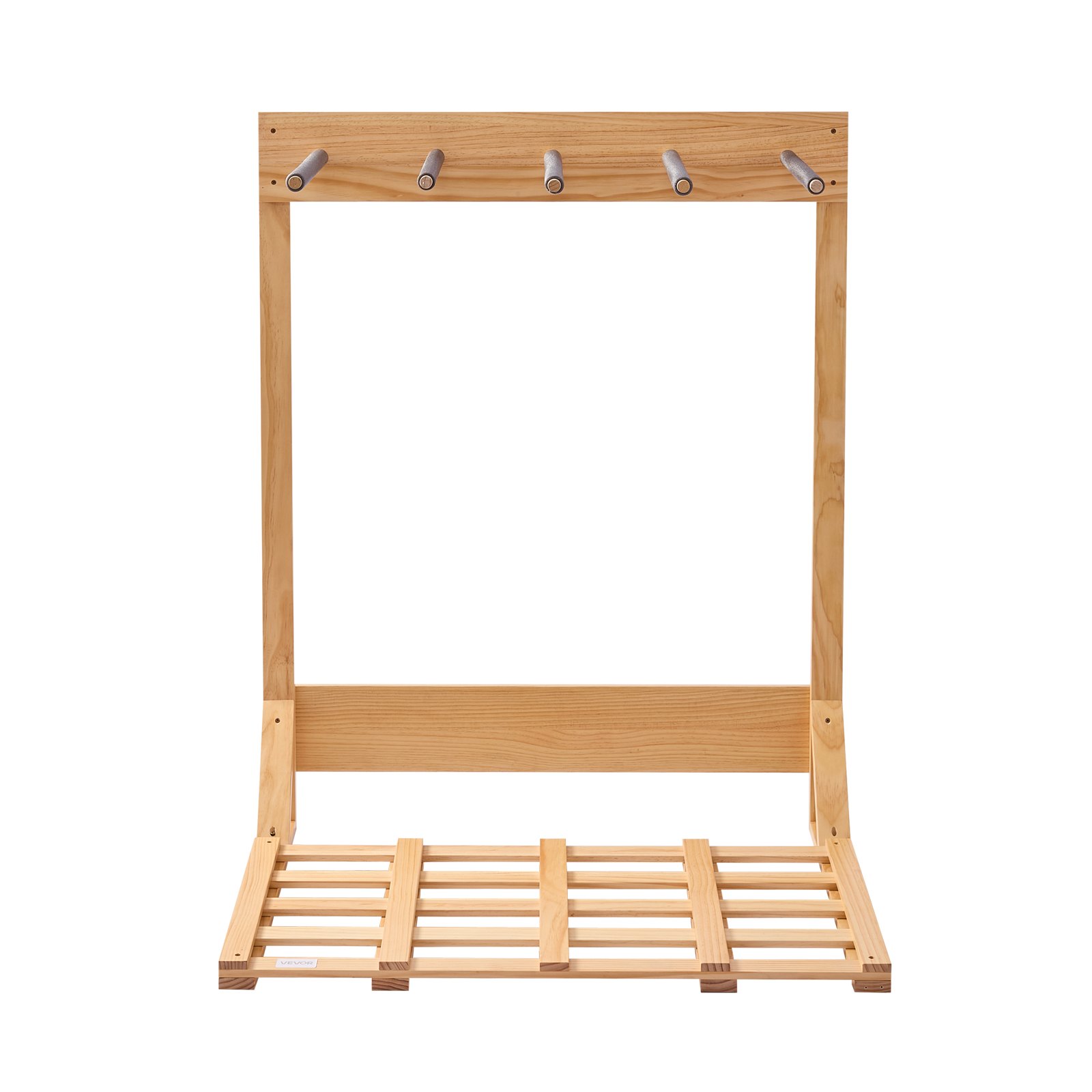 VEVOR Supporto Verticale per Tavole da Surf, Supporto per Tavole da Surf in Legno a 4 Livelli per Riporre ed Esporre, Organizzatore Indipendente, per Wakeboard, Snowboard e Sci, Legno Naturale