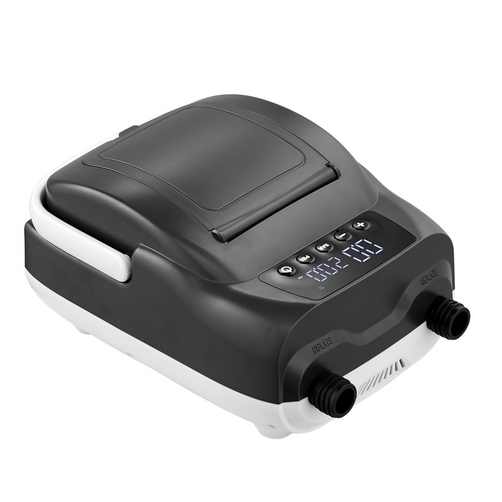 VEVOR Paddleboard Pump (20 PSI) Two-stage electric SUP air pump with automatic shut-off & 12V DC connection, inflates & deflates, ideal for inflatable paddleboards, tents, and mattresses