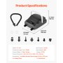 VEVOR Paddleboard Pump (20 PSI) Two-stage electric SUP air pump with automatic shut-off & 12V DC connection, inflates & deflates, ideal for inflatable paddleboards, tents, and mattresses