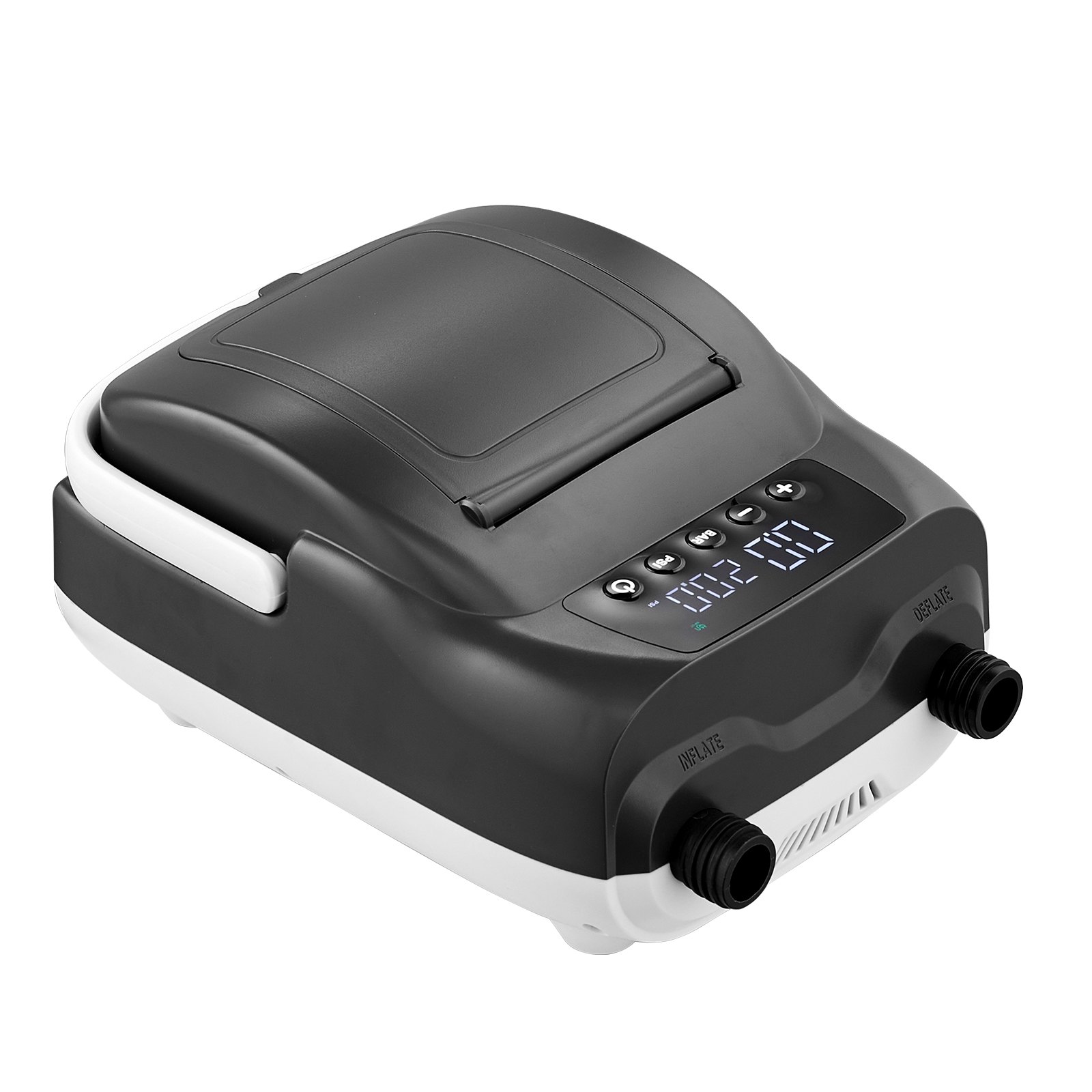 VEVOR Paddleboard Pump (20 PSI) Two-stage electric SUP air pump with automatic shut-off & 12V DC connection, inflates & deflates, ideal for inflatable paddleboards, tents, and mattresses