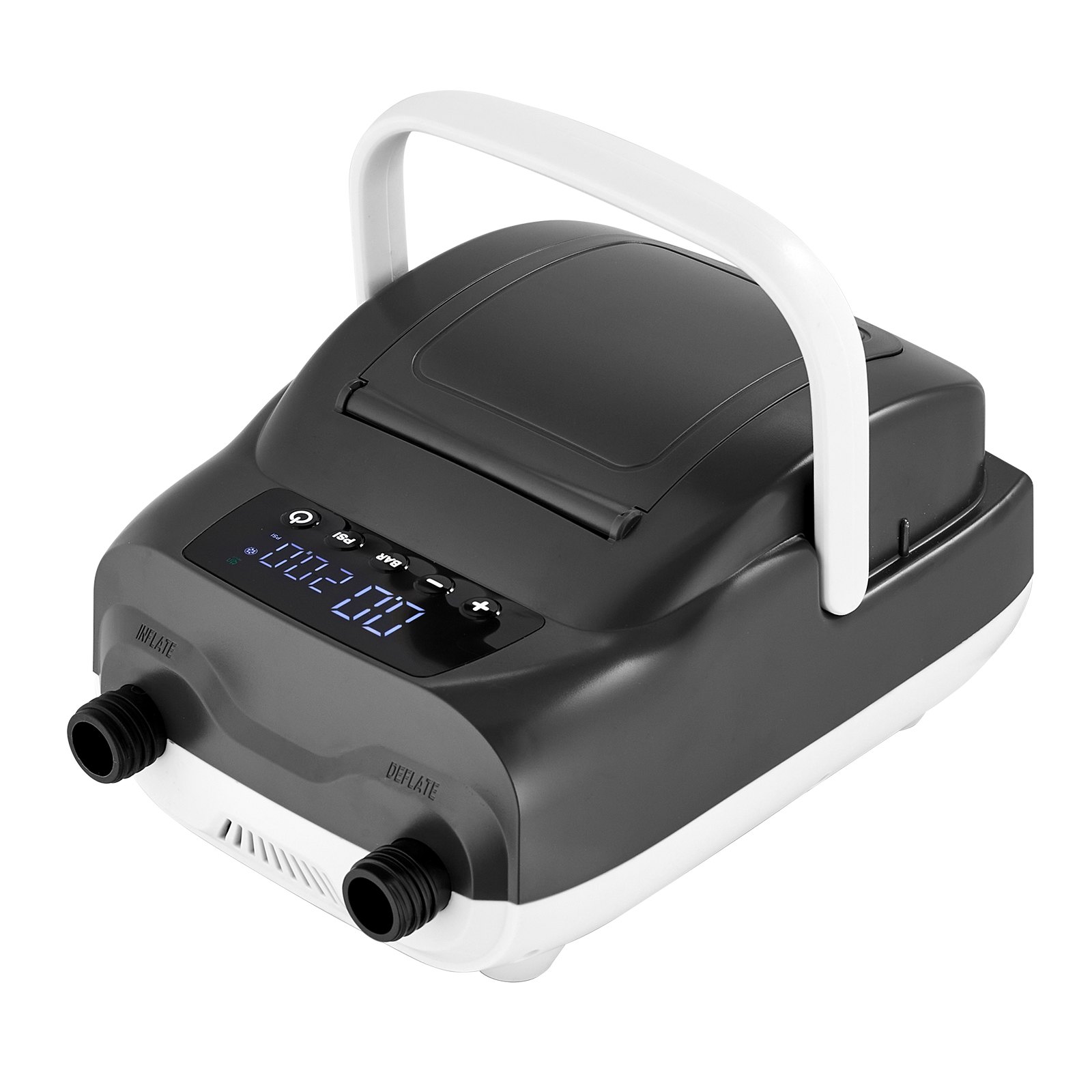 VEVOR Paddleboard Pump (20 PSI) Two-stage electric SUP air pump with automatic shut-off & 12V DC connection, inflates & deflates, ideal for inflatable paddleboards, tents, and mattresses