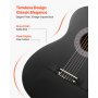VEVOR Chitarra Classica, 960 mm, in Legno per Principianti, con Corde in Nylon, Custodia Morbida, Tracolla, Accordatore, Corde Extra, Plettri, Capotasto, Tiglio, per Adolescenti, Adulti, Nero