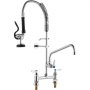 VEVOR Rubinetto Commerciale con Spruzzatore Pre-risciacquo, Altezza 660 mm Centro 203 mm Beccuccio Girevole 305 mm Montaggio su Piano, Dispositivo in Ottone con Getto Estraibile, per Lavello da Cucina