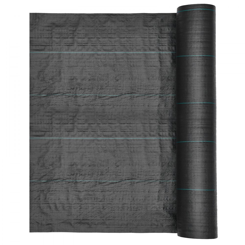 VEVOR Weed Barrier Fabric Heavy Duty, 4x35.1m 99.2g Landscape Fabric, Woven Weed Blocker Fabrics, Garden Fabrics Weeds Barrier, Weeds Control Ground Cover, Geotextile Webbing, Gardening Mat, Black