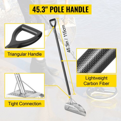 Setaccio Sabbia Paletta Per Sabbia, Pala Per Metal Detector Portatile ABS Manuale Per Esterno Per Spiaggia Setaccio Per Sabbia - Foto 10