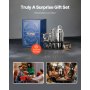 VEVOR Set Agitatore per Cocktail, 13 Pezzi Utensili in Acciaio Inox , Kit Barista Martini con Supporto Bambù Cucchiaio per Miscelatore, Pestello, Colino, Versatori per Liquori, Pinza per Ghiaccio