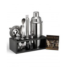 VEVOR Set Agitatore per Cocktail 13 Pezzi Acciaio Inox Strumenti Barista Argento