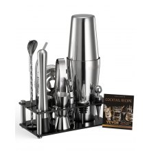 VEVOR Set di Attrezzi per Cocktail 14 Pezzi per Barista in Acciaio Inox