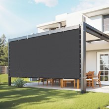 VEVOR Vela Ombreggiante con Protezione Solare per Esterno 305x366cm Nero
