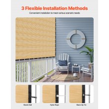 VEVOR Telo Parasole Rete Ombra Vela Ombreggiante per Giardino Beige 366x610cm