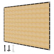 VEVOR Telo Parasole Rete Ombra Vela Ombreggiante per Giardino Beige 366x610cm