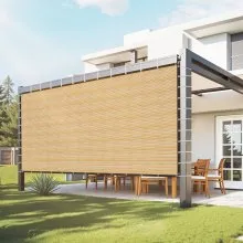 VEVOR Vela Ombreggiante con Protezione Solare, 366 x 610 cm, per Pergolato con Occhielli in Acciaio Inox, Telo Ombreggiante con Materiale HDPE, per Esterno Patio Giardino Cortile, Beige