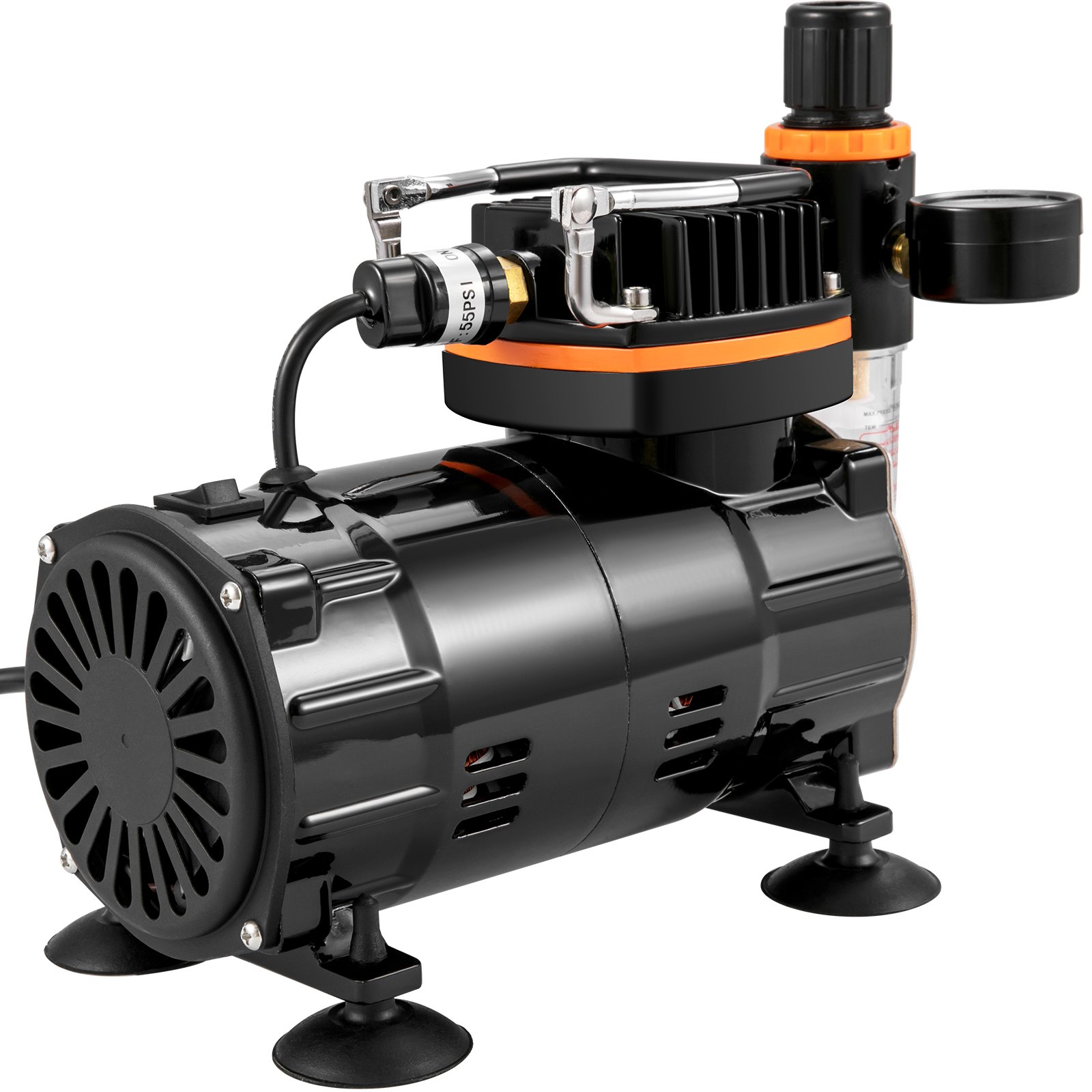 VEVOR Kit Compressore a Doppia Azione Potenza 120 W, Pistola Aerografo Velocità del Flusso da 18-23 L/min con Kit Aerografo da 0.2/0.3/0.8 mm, Adatto a Principianti, Studenti e Artisti Avanzati, ecc.