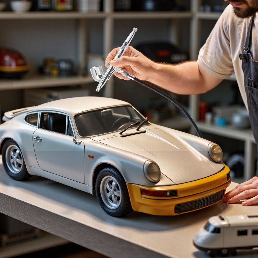 VEVOR Airbrush Kit, 1/6 HP, Air Brush Kit with Air Compressor and Tank, 1 Dual-Action Professional Airbrush with 3 Tips, Acrylic Paint, Low Noise, for Cake Decorating, Model Painting, Nail Art