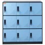 VEVOR Changing Room Locker, 9-Door Storage Cabinet, Wardrobe with 9 Compartments, Valuables Locker, 30 kg Load Capacity, Office Lockers, Black & Blue