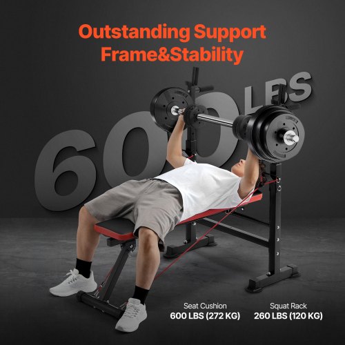 MAXSTRENGTH Panca per pesi regolabile, pieghevole, multiuso, per esercizi a casa, palestra, allenamento, panca inclinata, per allenamento completo del corpo, colore nero