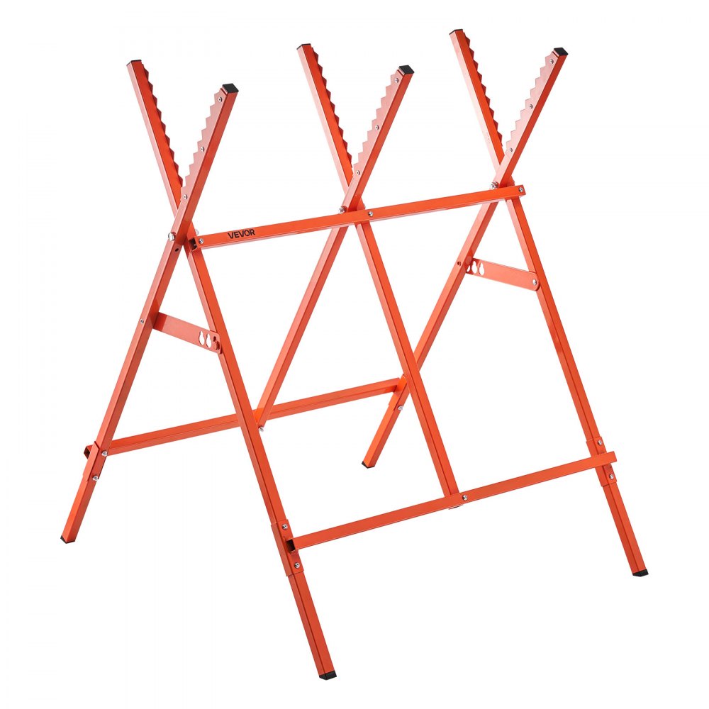 VEVOR Cavalletto per Tagliare Legno Capacità di Carico 117,9 kg, Supporto Taglialegna Pieghevole, Altezza Regolabile, Cavalletto per Lavorazione del Legno, Carpentieri, Falegnami Fai da te