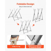 VEVOR Cavalletto per Tagliare Legno Capacità di Carico 149,7 kg, Supporto a Forma di X Taglialegna Pieghevole, Cavalletto per Lavorazione del Legno, Carpentieri, Falegnami Fai da te