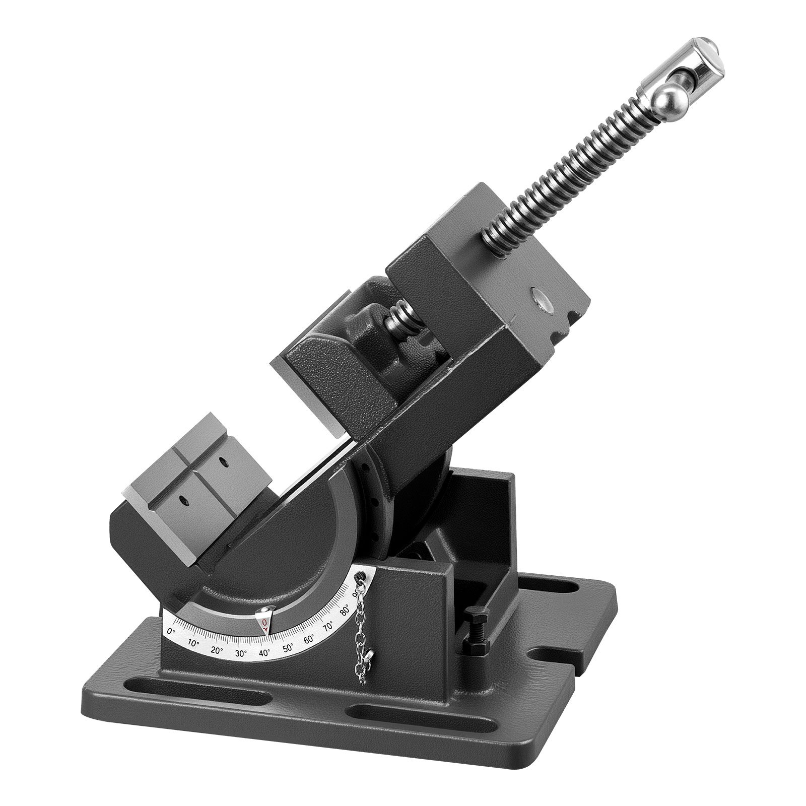 VEVOR Morsa per Trapano a Colonna Inclinabile, Larghezza Ganasce 107,9 mm, Morsa da Banco Portatile Regolabile da 0 a 90°, Struttura in Ghisa Resistente, per Lavorazione del Legno, Nera